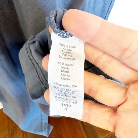 Michael Stars Women’s Blue Chelan Faux Wrap Front Jumpsuit Short Sleeve Cotton S - Picture 5 of 10